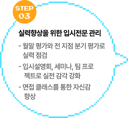 실력향상을 위한 입시전문 관리